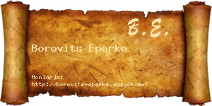 Borovits Eperke névjegykártya